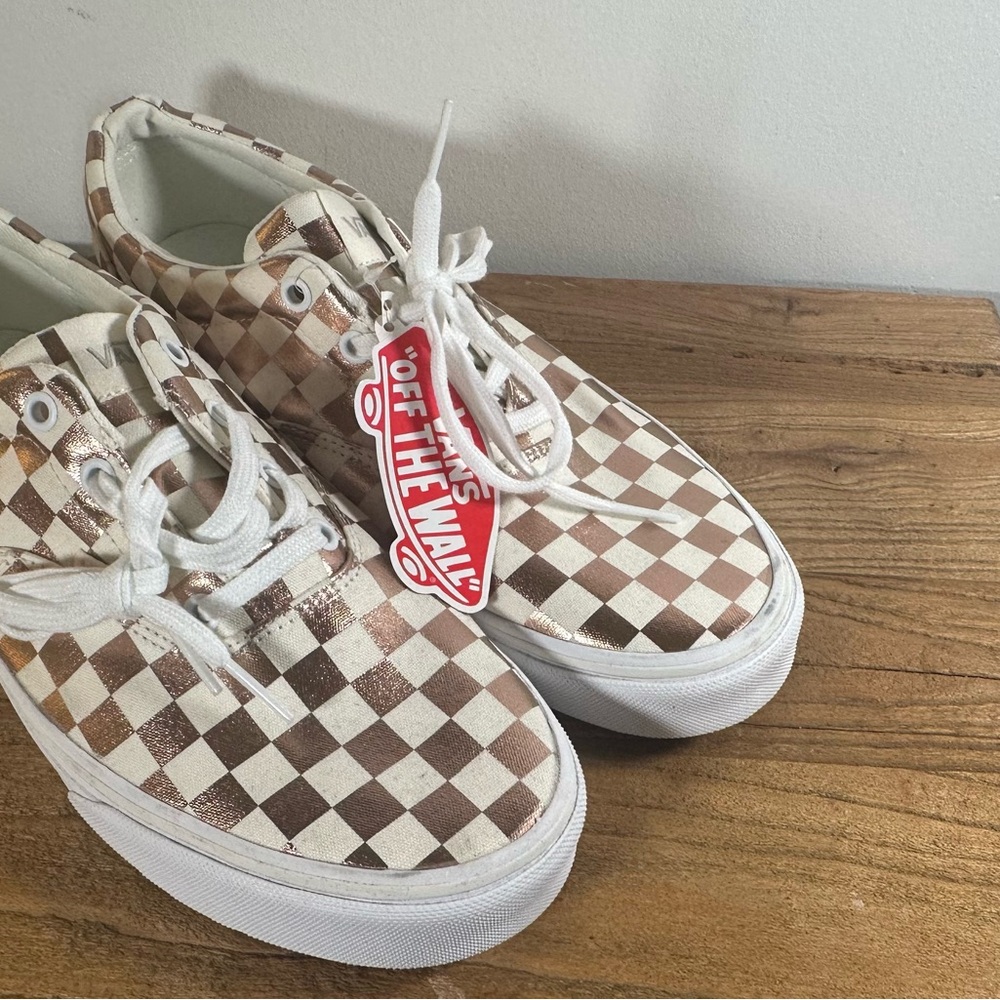 Vans Rare Rose Gold Checkerboard Sneakers - Women’s Size 11 NWT